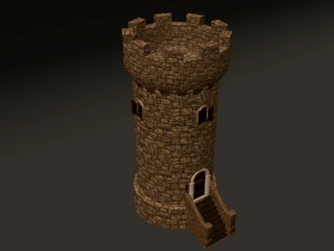 Tour Ronde Petit PBR 1-2-4K Modèle 3D