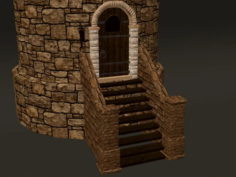 Tour Ronde Petit PBR 1-2-4K Modèle 3D