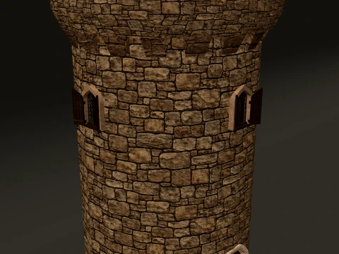 Tour Ronde Petit PBR 1-2-4K Modèle 3D