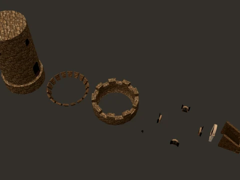 Tour Ronde Petit PBR 1-2-4K Modèle 3D