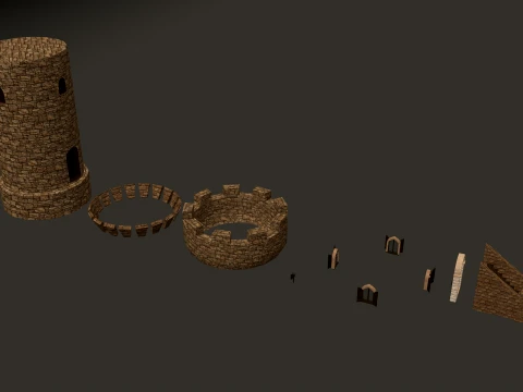 Tour Ronde Petit PBR 1-2-4K Modèle 3D