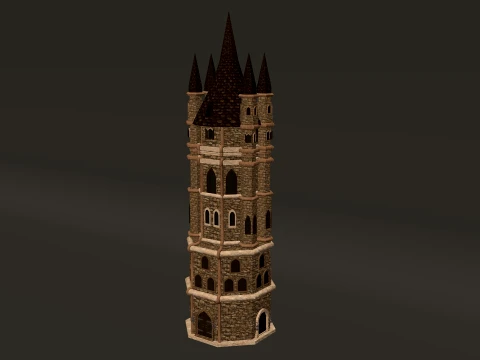 Torre principal del torre&oacute;n PBR 1-2-4K Modelo 3D