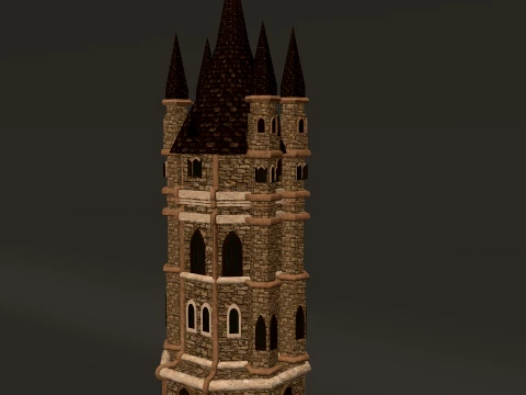 Torre principal del torre&oacute;n PBR 1-2-4K Modelo 3D