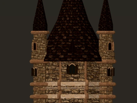 Torre principal del torre&oacute;n PBR 1-2-4K Modelo 3D
