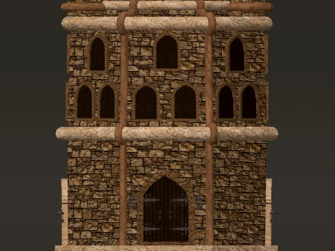 Torre principal del torre&oacute;n PBR 1-2-4K Modelo 3D