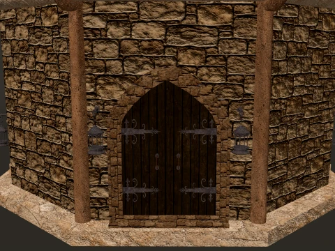 Torre principal del torre&oacute;n PBR 1-2-4K Modelo 3D