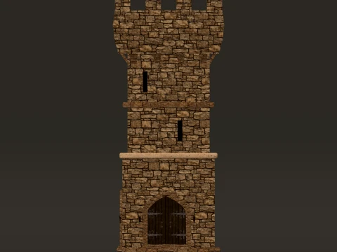 Tower Square Battlement PBR 1-2-4K 3D Model