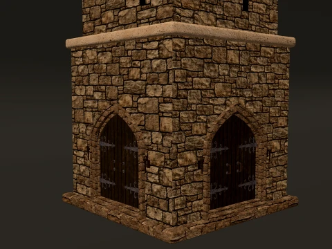 Tower Square Battlement PBR 1-2-4K 3D Model