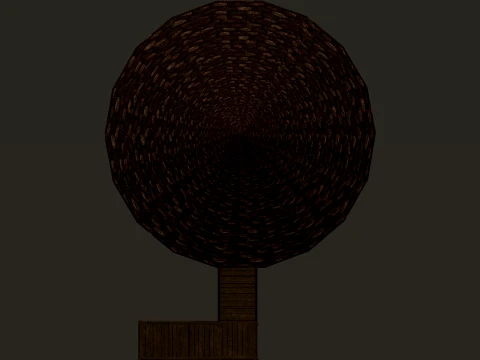 ラウンドタワー木造ギャラリー PBR 1-2-4K 3Dモデル
