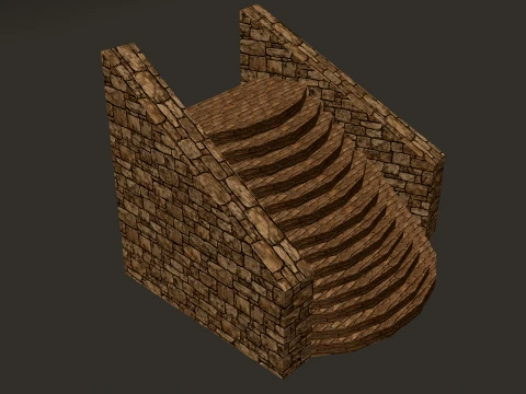 Round Tower Small Turrets PBR 1-2-4K 3D Model