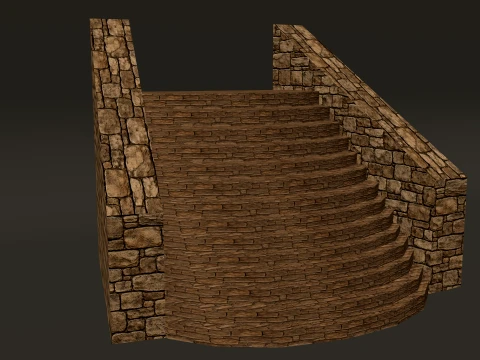 Round Tower Small Turrets PBR 1-2-4K 3D Model