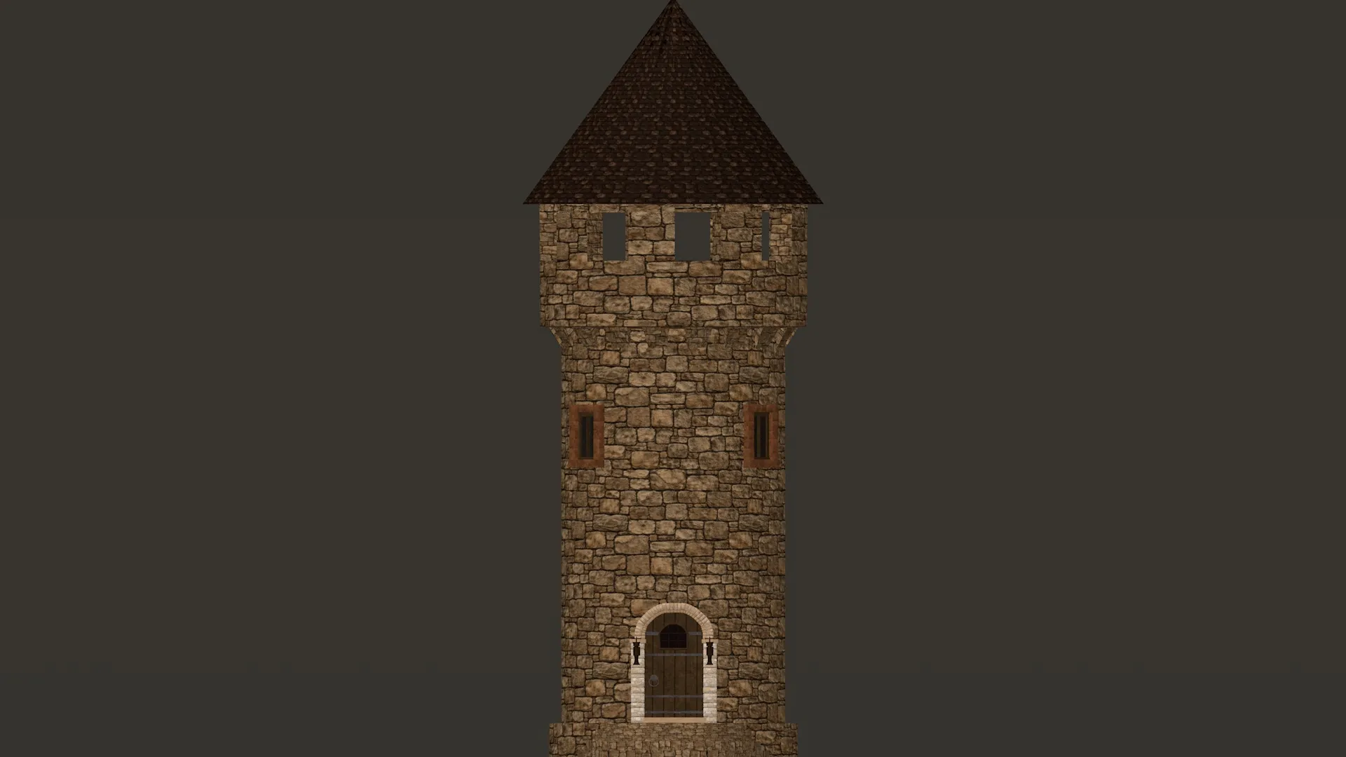Tetto a torre sottile rotondo PBR 1-2-4K Modello 3D .c4d .max .obj .3ds .fbx .stl .blend