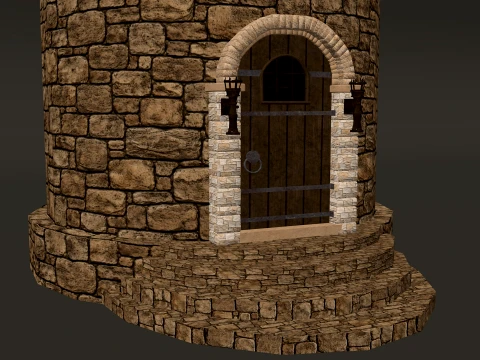 Tetto a torre sottile rotondo PBR 1-2-4K Modello 3D