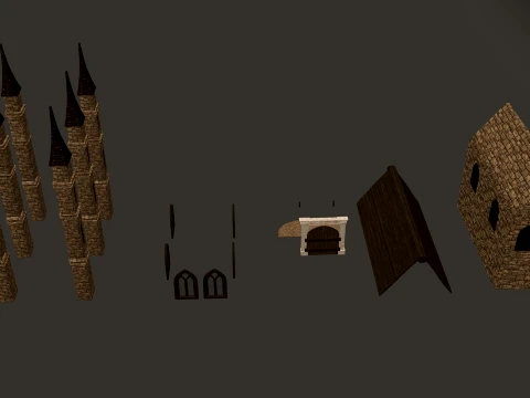 タワーゲートハウス PBR 1-2-4K 3Dモデル
