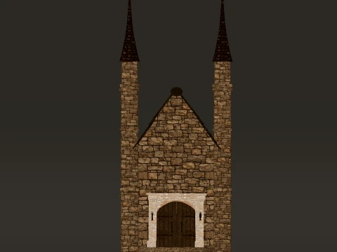タワーゲートハウス PBR 1-2-4K 3Dモデル