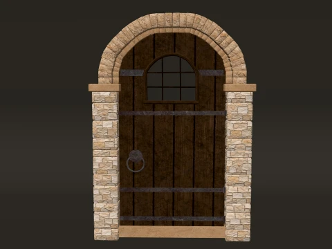 Medieval Doors Modular Pack 1-2-4K PBR 8 models 3D Model