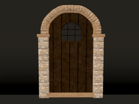 Medieval Doors Modular Pack 1-2-4K PBR 8 models 3D Model