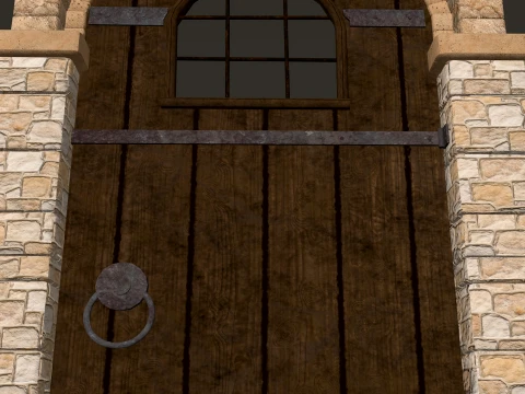 Medieval Doors Modular Pack 1-2-4K PBR 8 models 3D Model