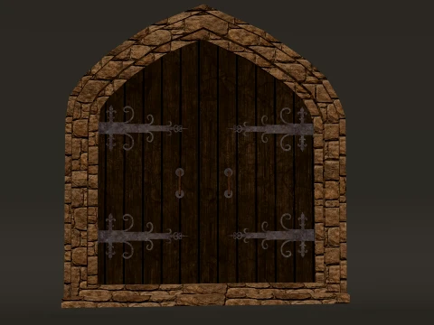 Medieval Doors Modular Pack 1-2-4K PBR 8 models 3D Model