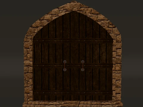 Medieval Doors Modular Pack 1-2-4K PBR 8 models 3D Model