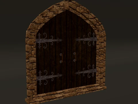 Medieval Doors Modular Pack 1-2-4K PBR 8 models 3D Model