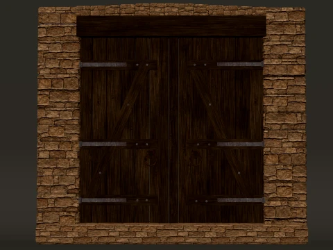 Medieval Doors Modular Pack 1-2-4K PBR 8 models 3D Model