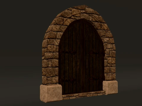Medieval Doors Modular Pack 1-2-4K PBR 8 models 3D Model