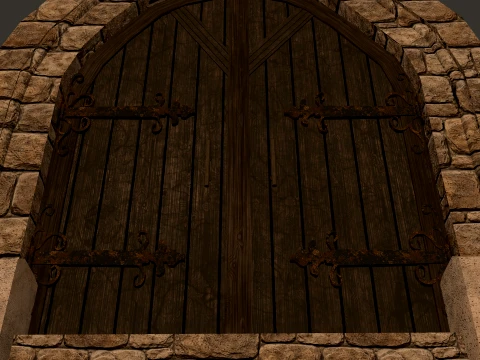 Medieval Doors Modular Pack 1-2-4K PBR 8 models 3D Model