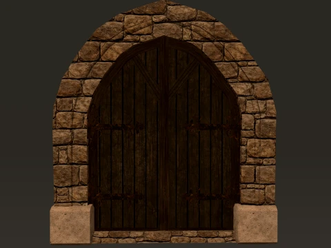 Medieval Doors Modular Pack 1-2-4K PBR 8 models 3D Model