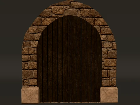 Medieval Doors Modular Pack 1-2-4K PBR 8 models 3D Model
