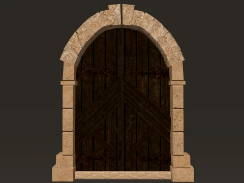 Medieval Doors Modular Pack 1-2-4K PBR 8 models 3D Model