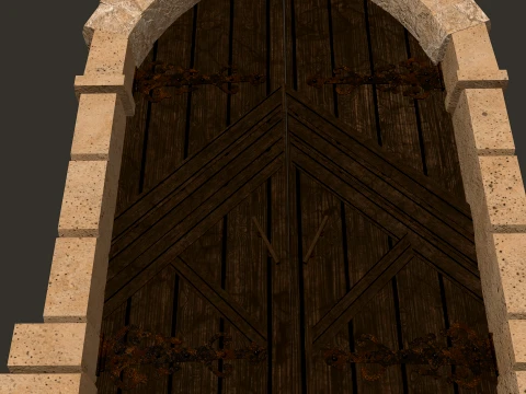 Medieval Doors Modular Pack 1-2-4K PBR 8 models 3D Model