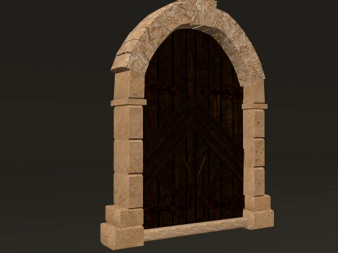 Medieval Doors Modular Pack 1-2-4K PBR 8 models 3D Model