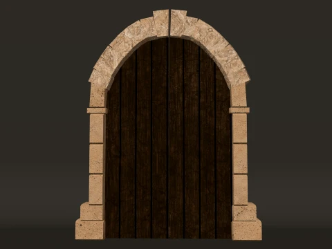 Medieval Doors Modular Pack 1-2-4K PBR 8 models 3D Model