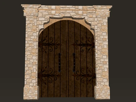 Medieval Doors Modular Pack 1-2-4K PBR 8 models 3D Model