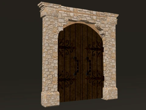 Medieval Doors Modular Pack 1-2-4K PBR 8 models 3D Model