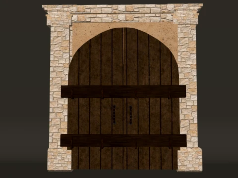 Medieval Doors Modular Pack 1-2-4K PBR 8 models 3D Model