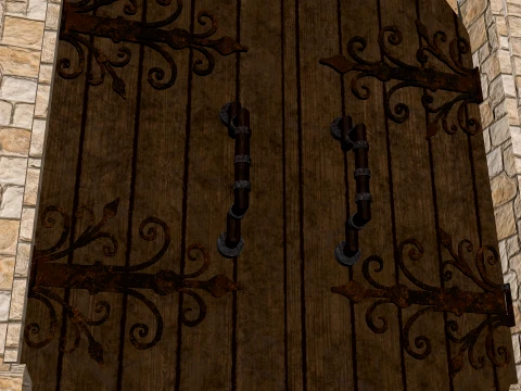 Medieval Doors Modular Pack 1-2-4K PBR 8 models 3D Model