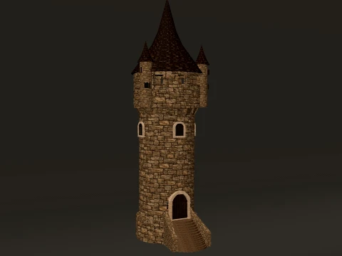 Modular Castle Towers Pack 1-2K PBR 11 models 3D Model