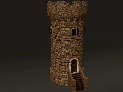 Modular Castle Towers Pack 1-2K PBR 11 models 3D Model