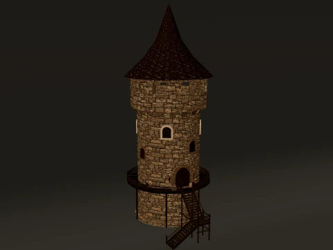 Modular Castle Towers Pack 1-2K PBR 11 models 3D Model