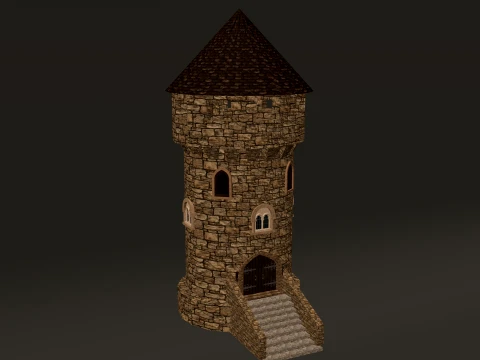 Modular Castle Towers Pack 1-2K PBR 11 models 3D Model