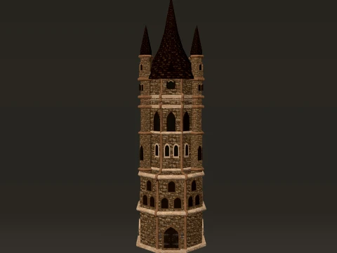 Modular Castle Towers Pack 1-2K PBR 11 models 3D Model