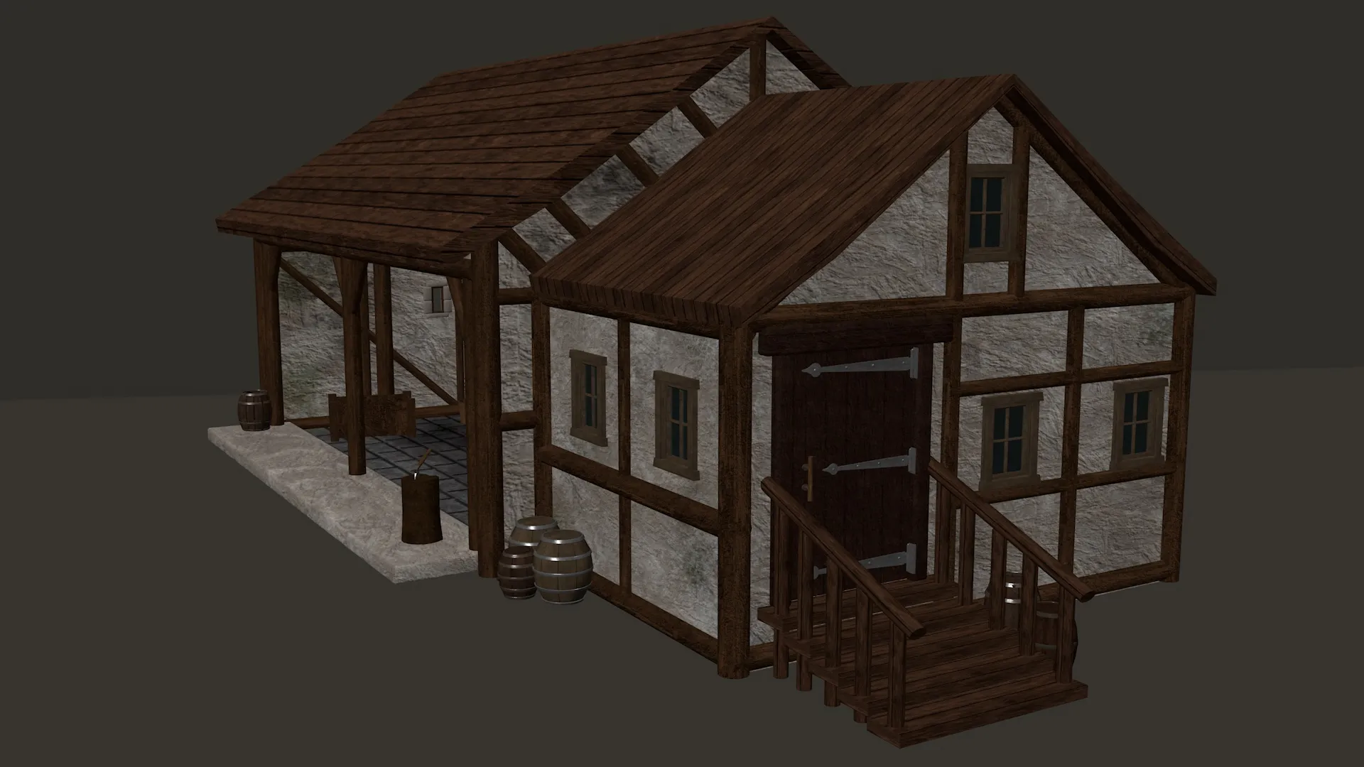 Medieval Blacksmith Workshop PBR 4K 3D Model .c4d .max .obj .3ds .fbx .stl .blend 