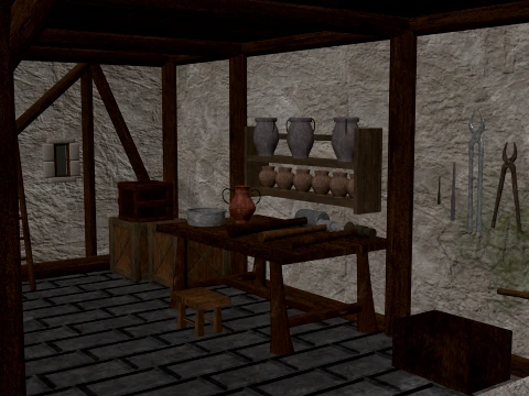 Medieval Blacksmith Workshop PBR 4K 3D Model