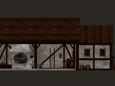 Medieval Blacksmith Workshop PBR 4K 3D Model