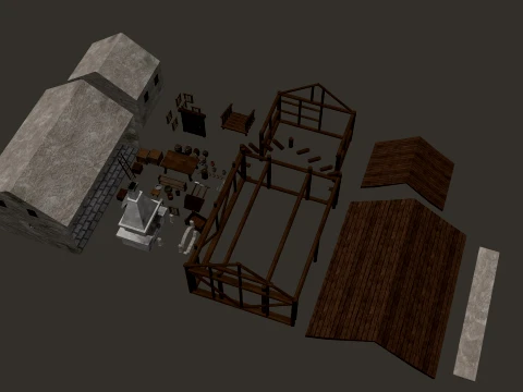 Medieval Blacksmith Workshop PBR 4K 3D Model