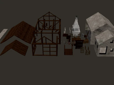 Medieval Blacksmith Workshop PBR 4K 3D Model