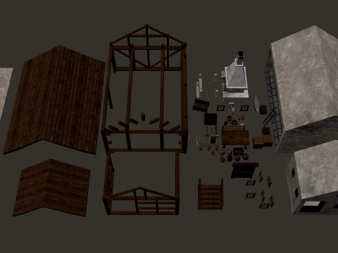 Medieval Blacksmith Workshop PBR 4K 3D Model