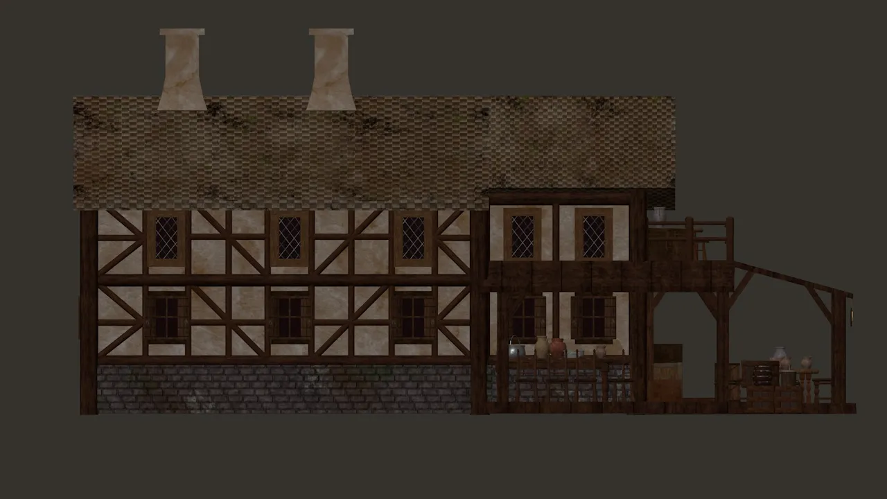 Medieval Tavern PBR 4K 3D Model .c4d .max .obj .3ds .fbx .stl .blend 